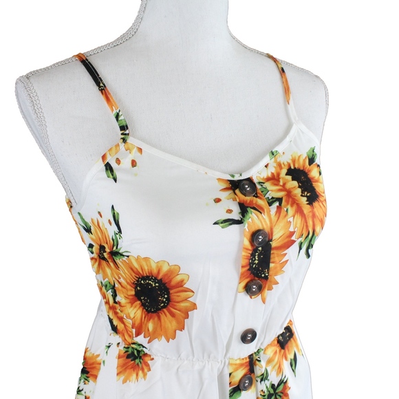 Button Detail Sunflower Cami Midi Dress - Picture 8 of 8